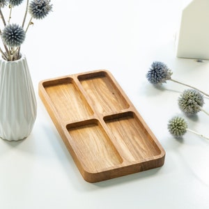 Catch All Tray Wooden desk tray for jewelry, keys, watch, glasses, pens. Rectangle wood tray catchall organizer Gift office desk accessories