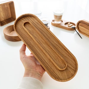 Oval Oak Wood Serving Tray Board Plate Natural 15 X 35 Cm Jewelry Tray ...