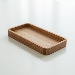 Catch All Tray Wooden desk tray for jewelry, keys, watch, glasses, pens. Rectangle wood tray catchall organizer Gift office desk accessories