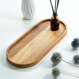 Big Oval wooden Tray Decoration natural Decor Housewarming Gift Home Products Colorful Organizer image 4