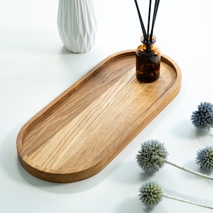 Ovaal eiken dienblad | Houten dienblad | Minimalistisch dienblad | Slotcadeau makelaar | Decoratief houten dienblad | Ovaal charcuteriebord | Kaasplankje