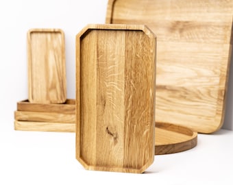 Unique en son genre - Étagère à stylos en bois - Organisateur de stylos pour bureau à domicile, cadeau durable, plateau à bijoux en bois de chêne massif, plateau à montre, plateau à valet,