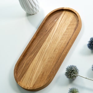 Big Oval wooden Tray Decoration natural Decor Housewarming Gift Home Products Colorful Organizer image 3