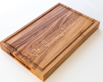 Tabla de cortar de roble macizo con tabla de cortar de roble, bloque de cortar jugo de arboleda