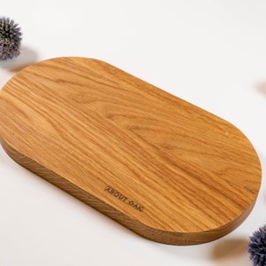 Oval Oak wood serving Tray Board Plate Natural 13.5 x 22 cm jewelry and coffee tray with modern design valet tray organizer wood coaster image 8