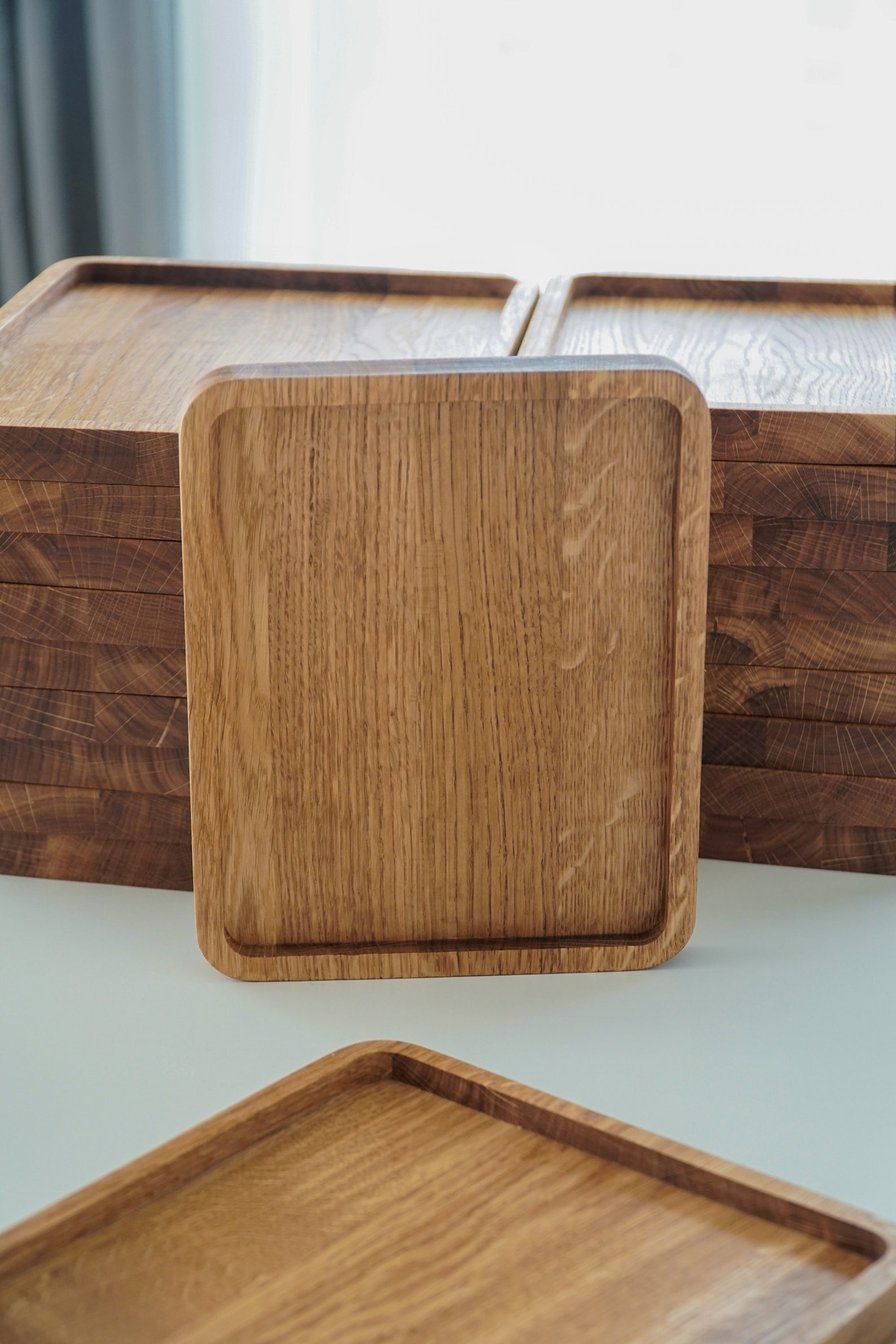 Oak Wood Tray 18 X 22cm Wooden Desk Tray for Jewelry Keys Etsy