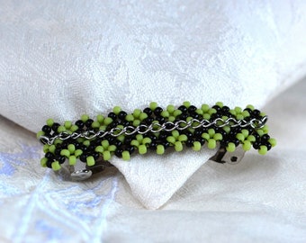 Haarspange apfelgrün Cross_LINE handmade