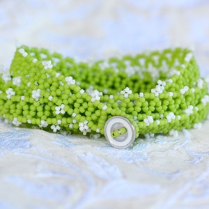 Wrap Bracelet | Necklace apple green Flexi_LINE handmade
