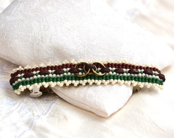 Haarspange grün | braun groß Country_LINE handmade