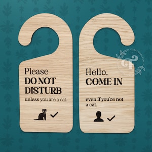 Do Not Disturb - Funny Cat Lover Door Hanger, Work From Home, Introvert Gift