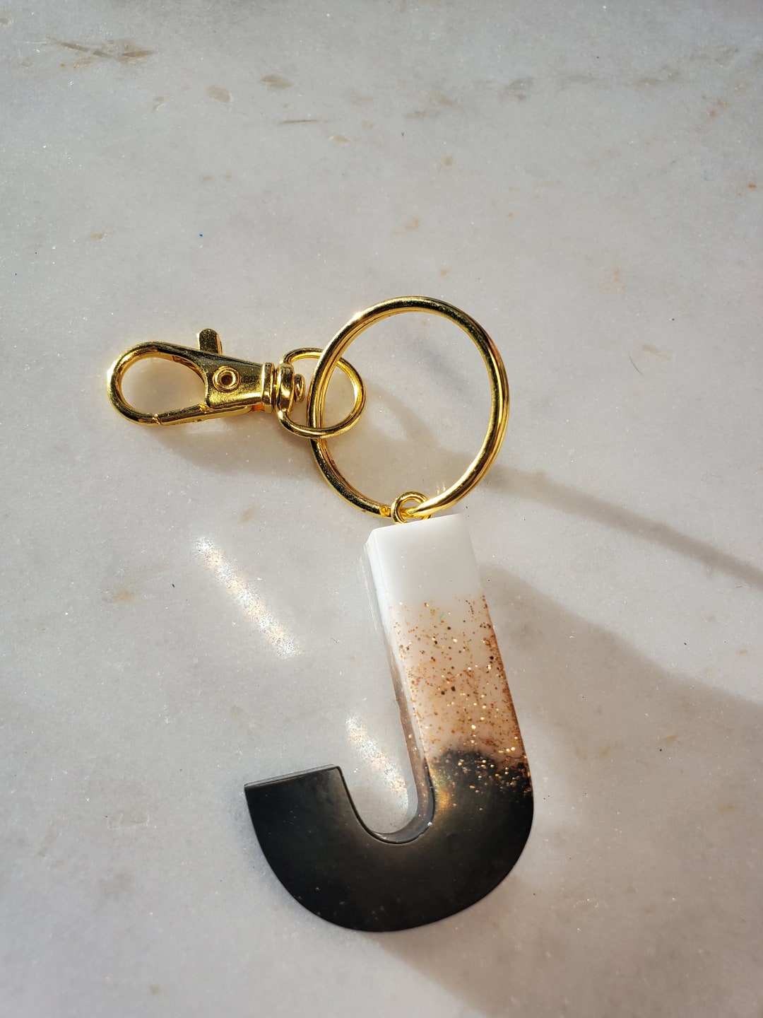 Letter J Keychain Etsy