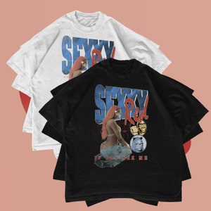 Camiseta vintage roja sexy de manga corta con estampado de artista de grabación, cantante, R&B, hip hop, groove dance, skee, camiseta, wassup, pound town, baby daddy, BD