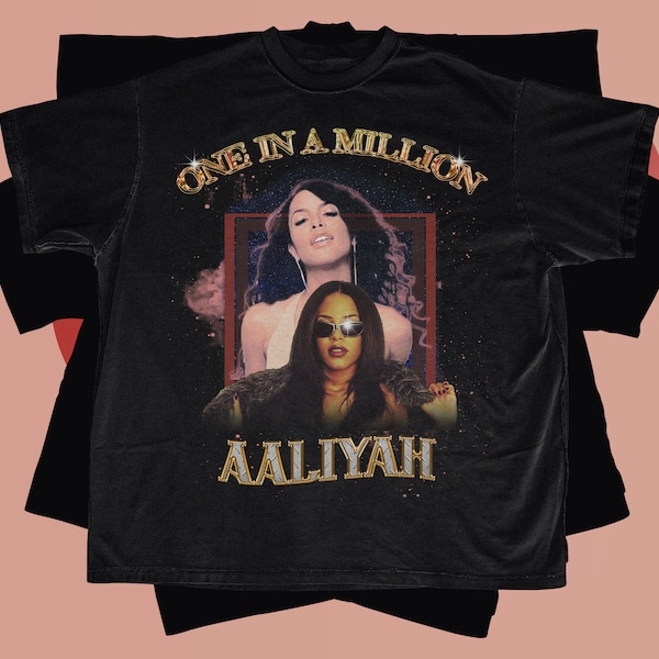 Aaliyah Dana Haughton Vintage T Shirt Singer Artist Actress Rock The Boat Garment Dyed 100% Cotton Tee 2021 Hip Hop R&B Soul