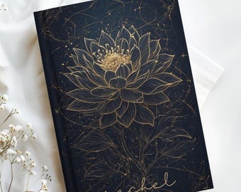 Cuaderno de tapa dura Flor de Loto: Cuaderno de meditación de energía divina