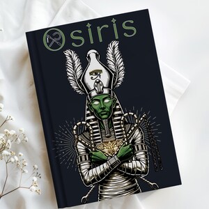 Dziennik starożytnego Egiptu Ozyrysa | Mitologiczny notatnik w twardej oprawie z symboliczną ilustracją Boga | Duchowy dziennik pisarski