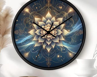 Celestial Marigold Flower Wall Clock: Bohemian Floral Home Decor