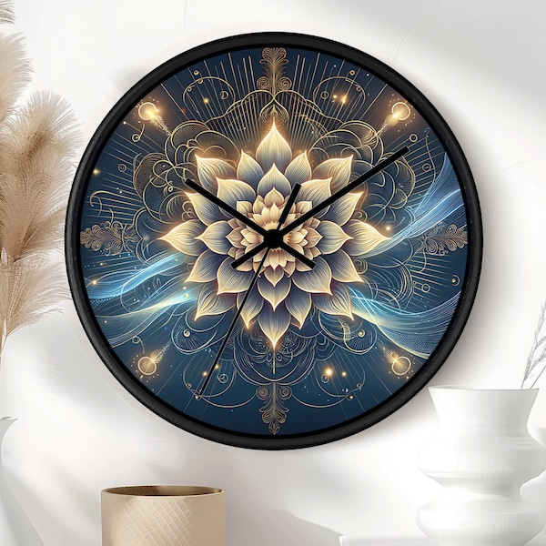 Celestial Marigold Flower Wall Clock: Bohemian Floral Home Decor