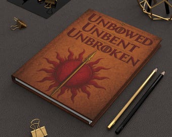 Unbowed Unbent Unbroken Journal | Sun Spear Dornish Crest Notebook