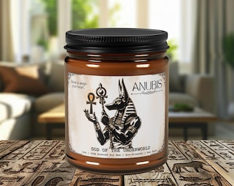 Anubis Scented Soy Candle: Egyptian God of Underworld Mythology Decor