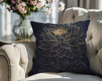 Elegant Lotus Blossom Flower Pillowcase | Decorative Floral Home Decor