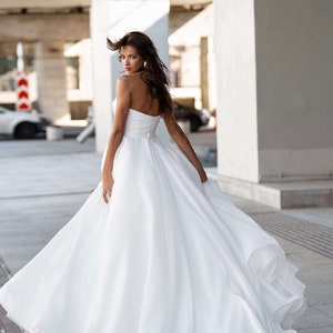 A-line Sweetheart Neckline Wedding Dress,Champagne Bridal Dress,WD00913 main image 1