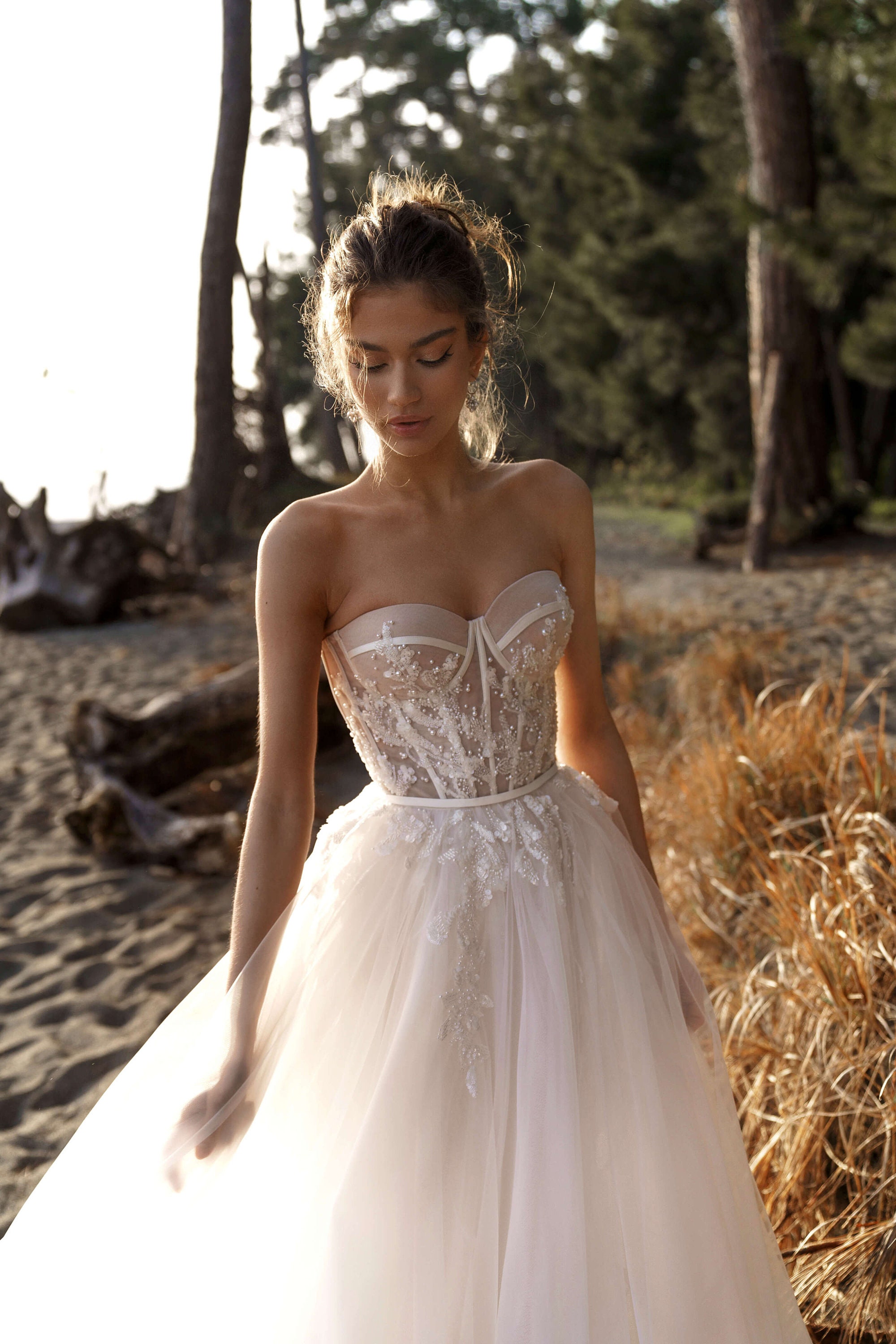 Aline Wedding Dress With Bustier Style