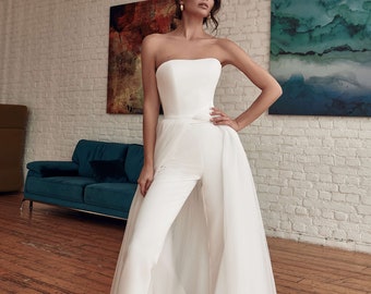 wedding rompers with train