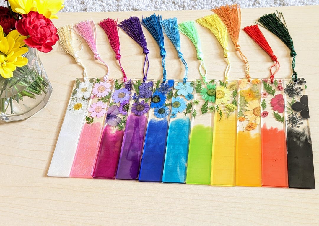 Handmade Resin Bookmark - Custom Floral - Etsy