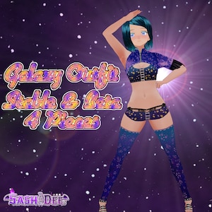 Vroid Outfit Cute Galaxy Girl 4 Pezzi immagine 1