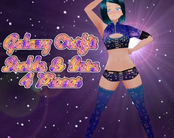 Vroid Outfit Cute Galaxy Girl ( 4 Pieces )