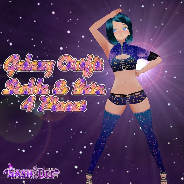 Vroid Outfit Cute Galaxy Girl ( 4 Pieces )
