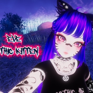 Eve Gothic Kitten VRChat Avatar 3.0