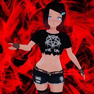 Vroid Gothic Crop Top Texture