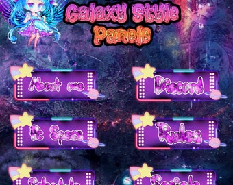 CUTE GALAXY Panels (Twitch Panels) *instant Download *