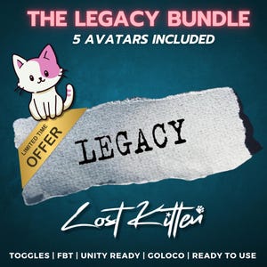 VRChat Avatar Bundle – 5 Legacy Avatars | FBT | Unity Ready | Limited Edition