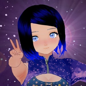 Vroid Outfit Cute Galaxy Girl 4 Pezzi immagine 2