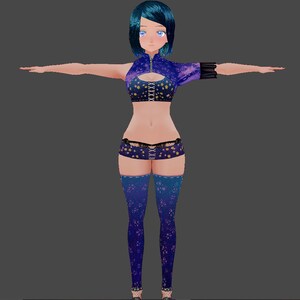 Vroid Outfit Cute Galaxy Girl 4 Pezzi immagine 4