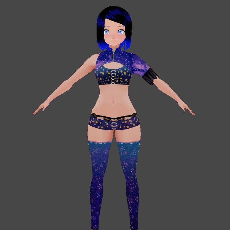 Vroid Outfit Cute Galaxy Girl 4 Pezzi immagine 3