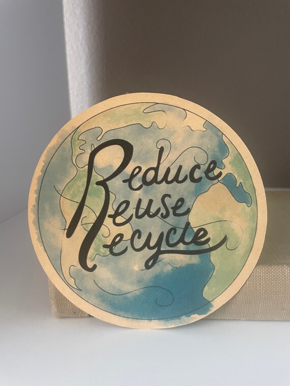 Reduce Reuse Recycle Earth Vinyl Sticker Etsy