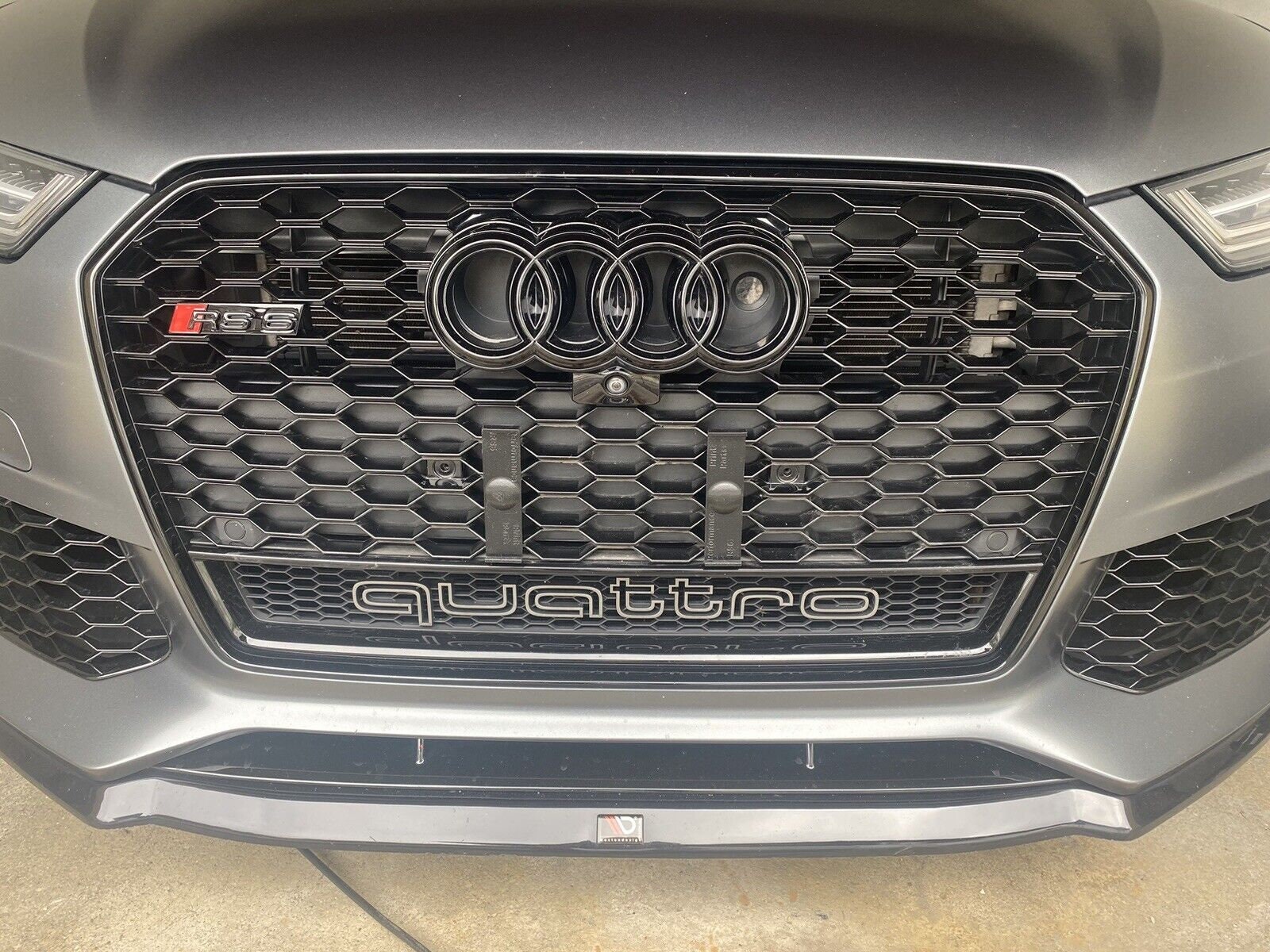 3D Print License Plate Holder for Audi RS6 4G Honeycomb Grill