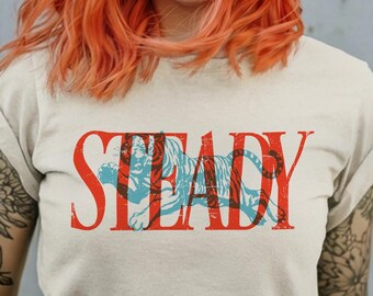 Steady Tiger T-Shirt, Vintage Style, Tiger Graphic, Oversized Retro Tiger Tee, Spirit Animal Shirt, Symbolic Animal Tee, Retro Unisex Shirt