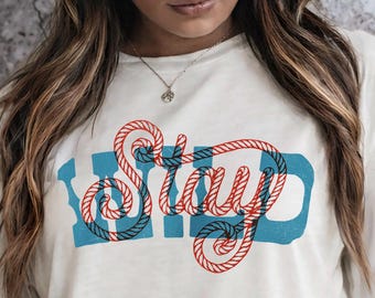 Stay Wild Country Shirt with Rope Letters, Western Vintage-Style Shirt, Boho Western, Country Concert Apparel, Rodeo Fashion, Comfort Colors