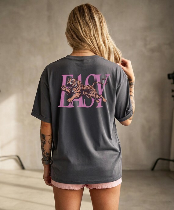Easy Tiger T-Shirt, Vintage Distressed Tiger Shirt, Oversized Retro Tiger Tee, Trendy Grunge Indie Boho Shirt, Funny Graphic Shirt