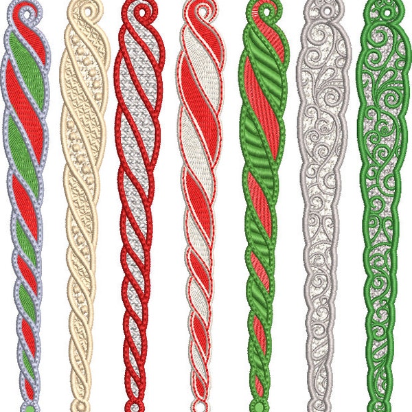 Lot of Six Free Standing Lace Icicle Ornaments digital Machine Embroidery Files