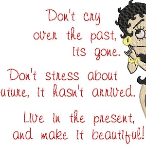 Betty Boop "Don't Cry" 5 x 7 hoop
