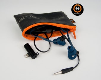 Cable organizer made of bicycle tube - cable bag - headphone bag