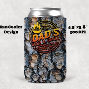 Dad's Bar & Grill Can Cooler Design Téléchargement numérique PNG Modèle de sublimation 300 DPI