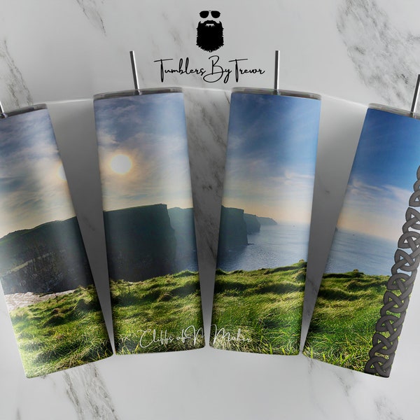 Cliffs of Moher Ireland Irish  20 oz Skinny  Tumbler Design Wrap Digital Download PNG Sublimation Template 300 DPI