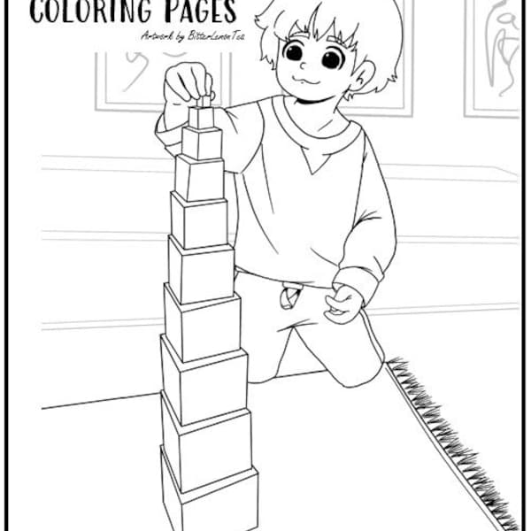 Montessori Coloring Pages, Independent Montessori Art Activities, Coloring Book, Preschool Art, Waldorf, Reggio Emilia Art, Digital Download