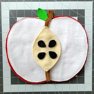 Montessori Filz Apfel Puzzle, Teile eines Apfel Puzzles, Montessori Wissenschaft & Kultur, Obst Teil Nähen Digital Pattern, Foto illustriert